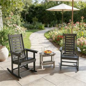 2-piece outdoor rocking chair, terrace chair, armchair, dark gray
