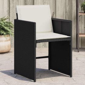 Garden Chair Set of 4 Black chair with cream white cushions