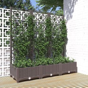 Garden Planter with Trellis Brown 47.2x15.7x47.8" PP