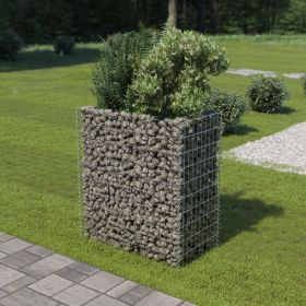 Gabion Raised Bed Silver Galvanized Steel 35.4x19.7x39.4 in